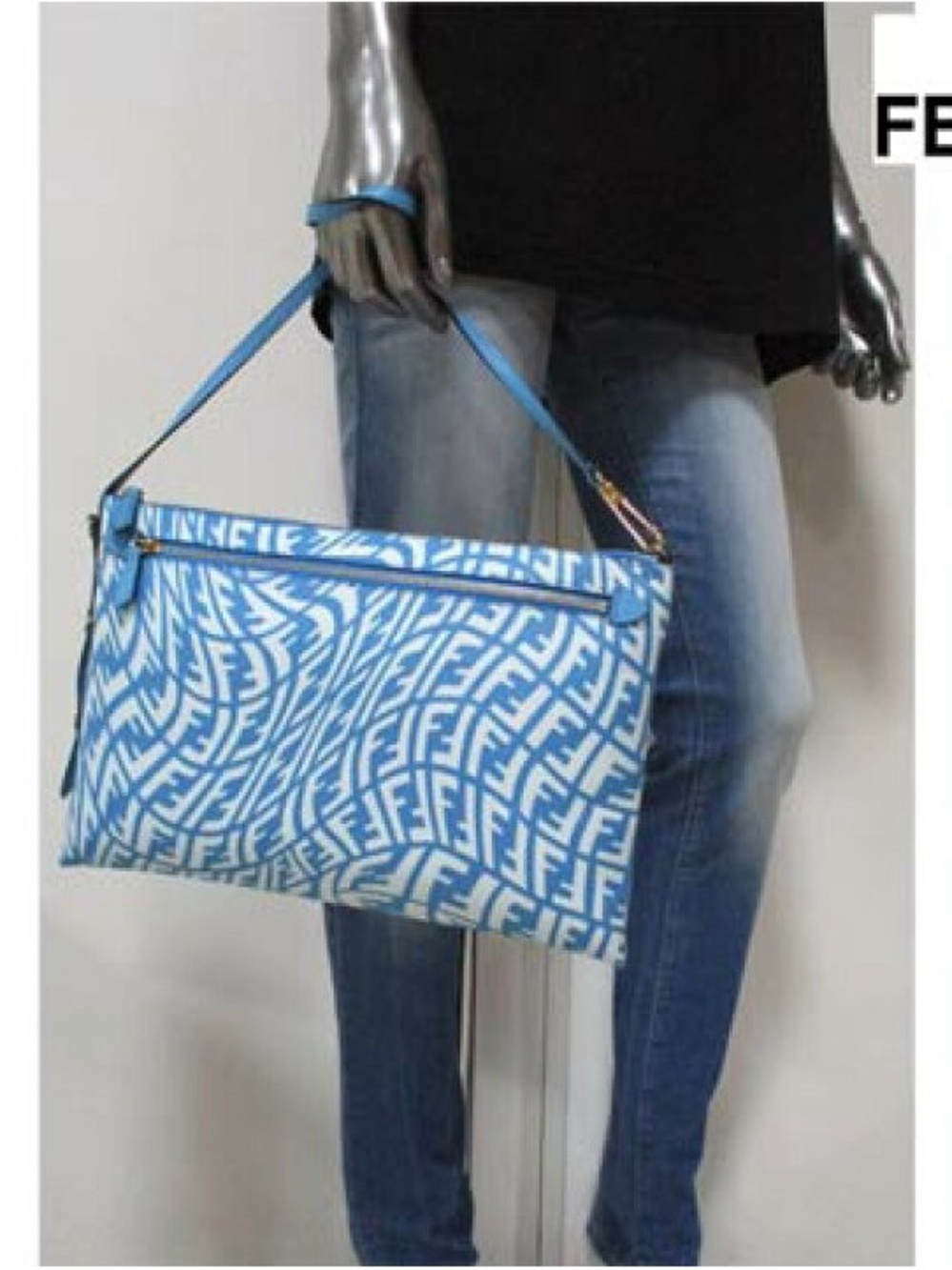 Fendi x Sarah Coleman FF Vertigo collection large clutch shoulder bag
